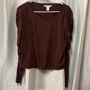 🤎Athleta Chocolate Brown cinched long sleeve top Medium